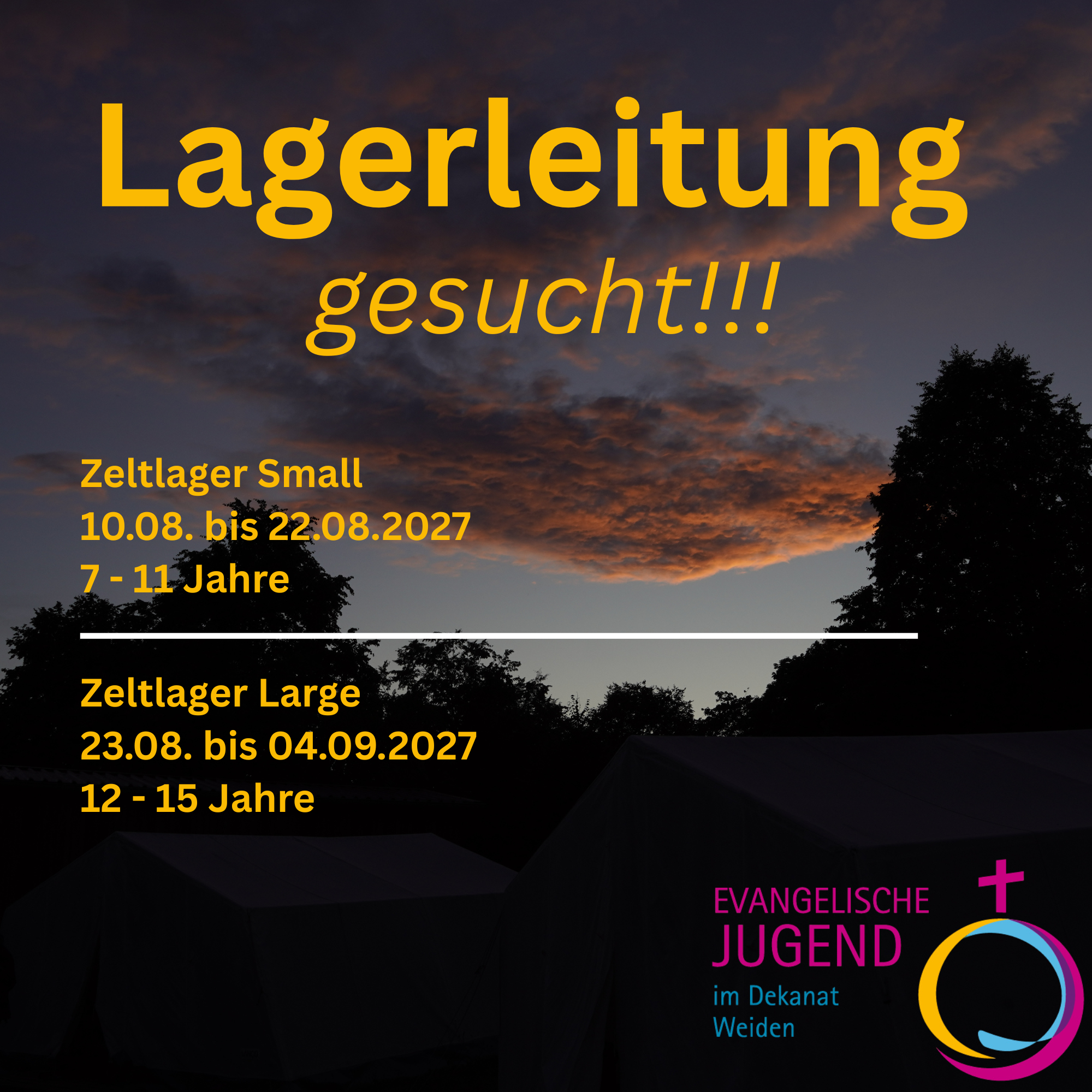 Zeltlager Lagerleitung 2027 gesucht ! 